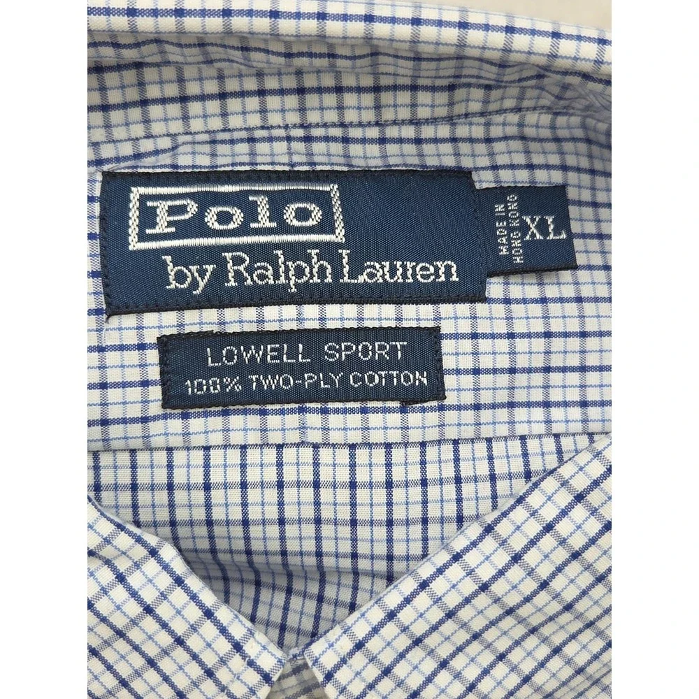 NWT 90s Vintage Polo Ralph Lauren Lowell Sport Shirt Cotton Mens XL Navy Blue